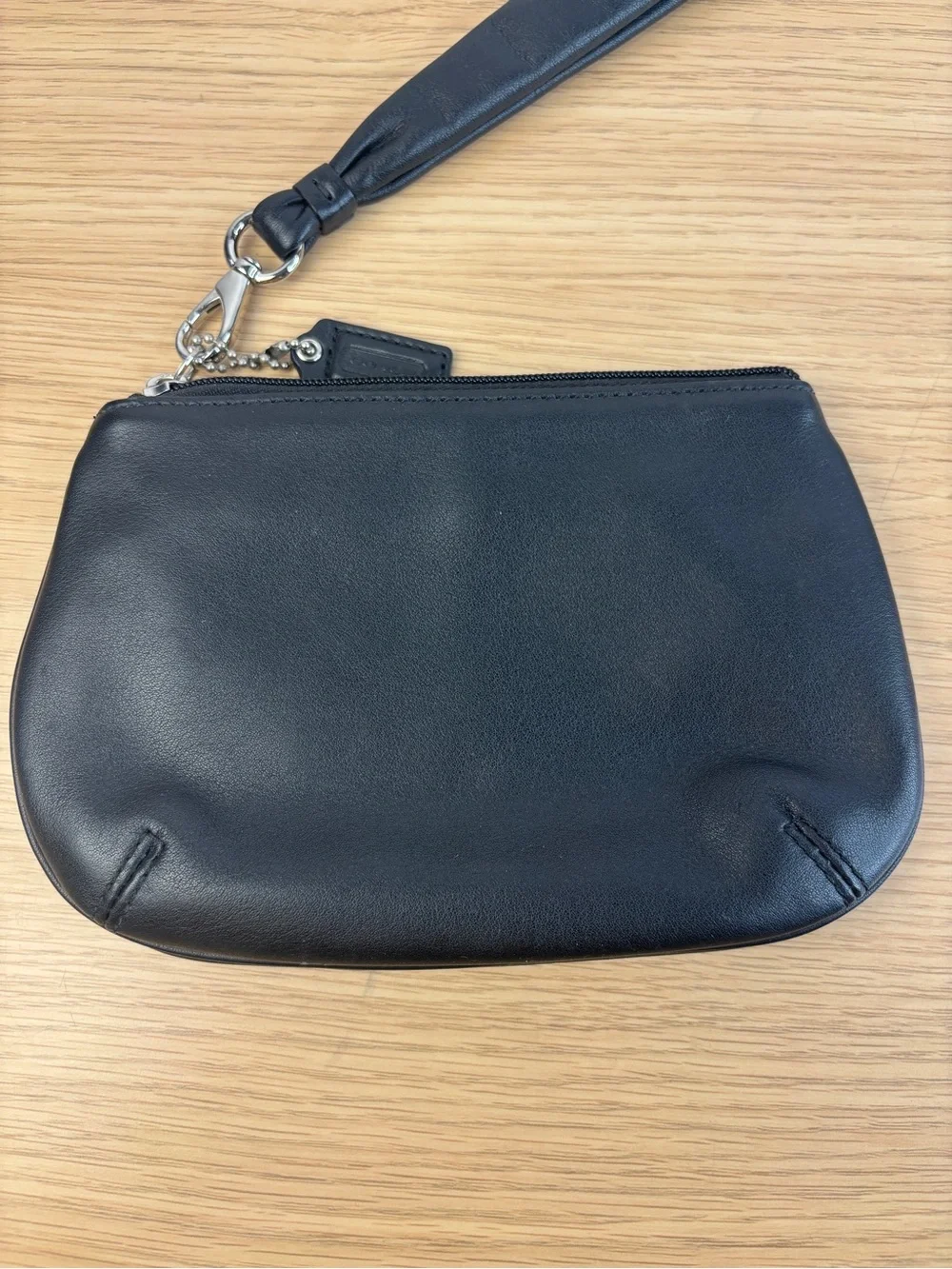 Y2K Coach Black Leather Wristlet‎ Clutch